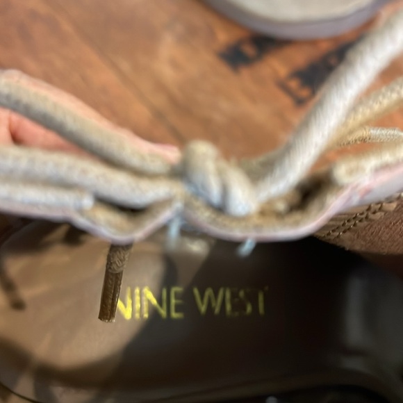 Nine West Madcool Peep Tie Lace Up Suede Boots. 3” wood block heel. Sexy 😍 GUC! - Picture 12 of 12